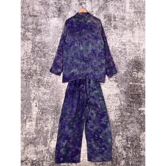 New Sunchasers Silk Set OS One Size Womens Hand Dyed Shirt & Pants Outfit - Picture 3 of 11